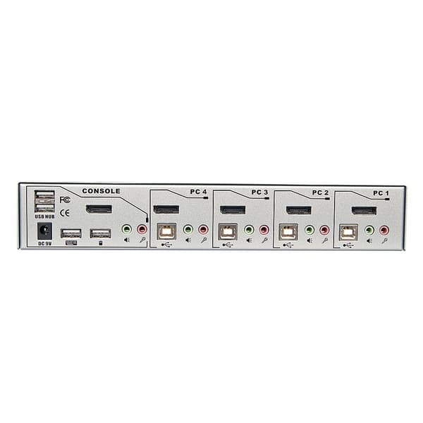 LINDY 39305 4 Port DisplayPort 1.2, USB 2.0 & Audio KVM Switch Pro