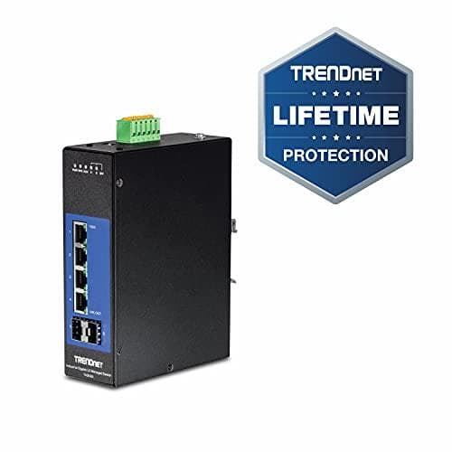 TRENDnet TI-G642i 6-porttinen hallittu DIN-kiskon L2 teollisuusgigabitin kytkin, 4 gigabitin porttia, 2 SFP-paikkaa, IP30, Vlan, Qos, Lacp, STP/Rstp,