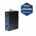 Pikkukuva 2 / 6: TRENDnet TI-G642i 6-porttinen hallittu DIN-kiskon L2 teollisuusgigabitin kytkin, 4 gigabitin porttia, 2 SFP-paikkaa, IP30, Vlan, Qos, Lacp, STP/Rstp,