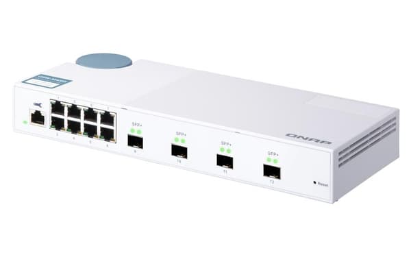 QNAP QSW-M408S - Switch - hanterad - 8 x 10/100/1000 + 4 x 10 Gigabit SFP+ - Desktop