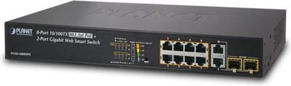 PLANET FGSD-1008HPS verkkokytkin, hallittu Fast Ethernet (10/100) Power over Ethernet (PoE) Sininen