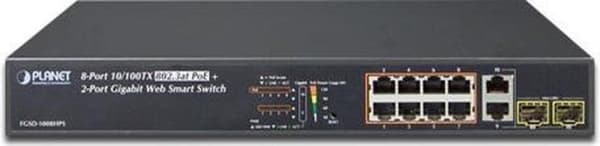 PLANET FGSD-1008HPS verkkokytkin, hallittu Fast Ethernet (10/100) Power over Ethernet (PoE) Sininen