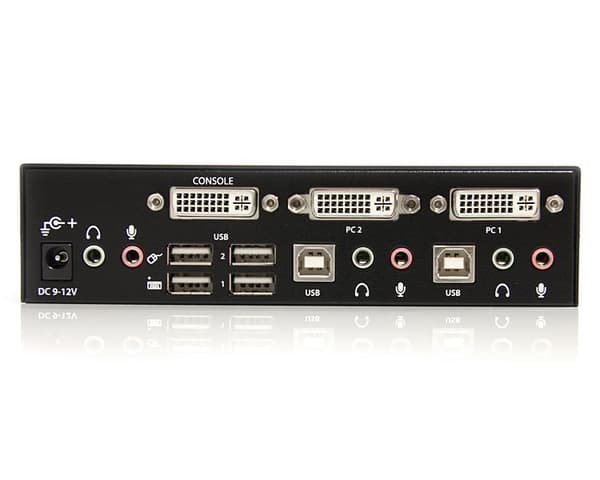 StarTech.com 2-ports DVI USB KVM-switch med ljud och USB 2.0-hubb