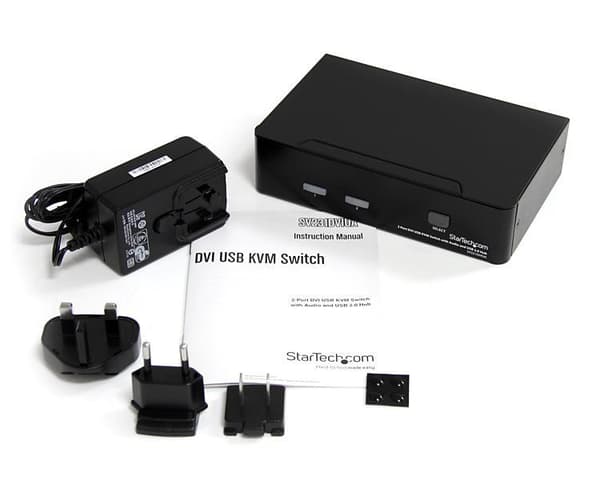 StarTech.com 2-ports DVI USB KVM-switch med ljud och USB 2.0-hubb