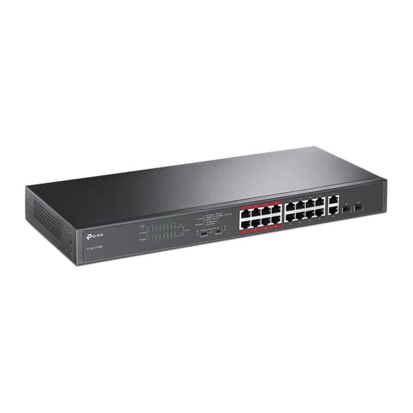 TP-Link TL-SL1218MP - Netværksswitch - Uadministreret - 16 porte