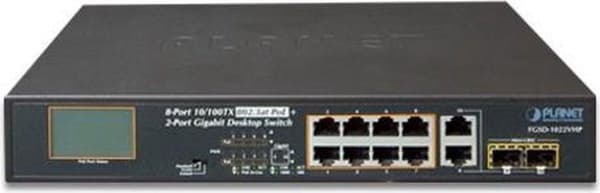 PLANET FGSD-1022VHP Nätverksswitch Unmanaged L2 Fast Ethernet (10/100) Power over Ethernet (PoE) 1U Blå