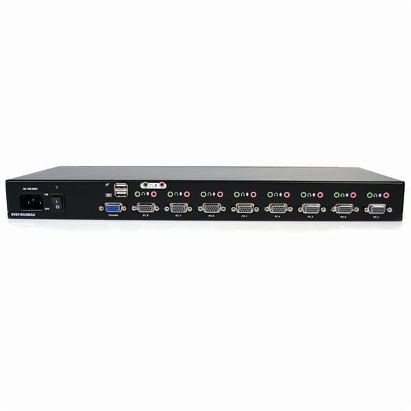 StarTech.com 8-portars rackmonterad USB VGA KVM-switch - 8-portars VGA-switch med ljud och OSD (On-Screen-Display) - KVM/Audio Switch - 8 x KVM/Audio