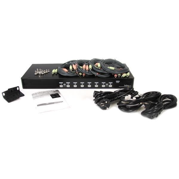 StarTech.com 8-portars rackmonterad USB VGA KVM-switch - 8-portars VGA-switch med ljud och OSD (On-Screen-Display) - KVM/Audio Switch - 8 x KVM/Audio