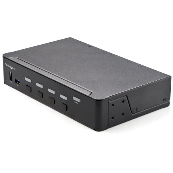 StarTech.com 4-porttinen HDMI KVM -kytkin - yksi näyttö 4K 60 Hz Ultra HD HDR - HDMI 2.0 KVM -kytkin 2-porttisella USB 3.0 -keskittimellä (5 Gbit/s) j musta