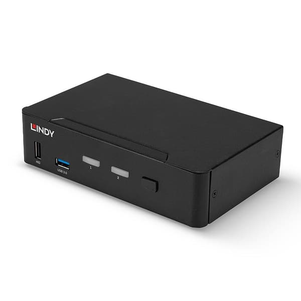 Lindy - KVM/Audio/USB Switch - 2 x KVM/Audio/USB - 1 lokal bruger - Desktop (39312) Sort