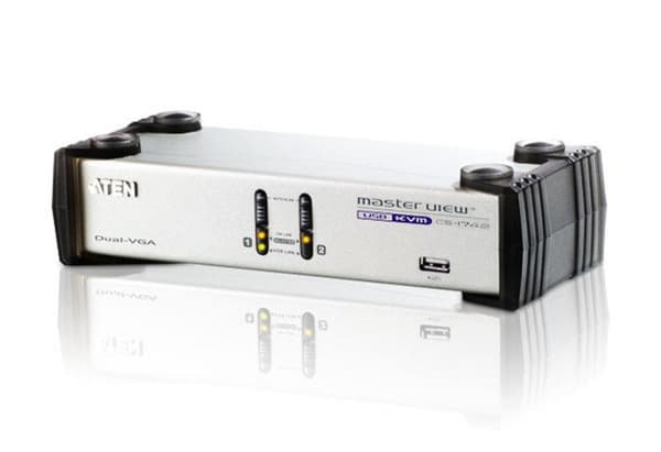 Desktop KVM Desktop 2-portti USB Dual KVMSupport onePC kahdella näytöllä