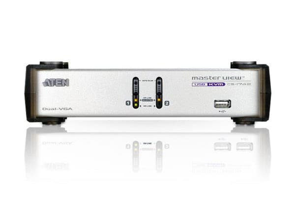 Desktop KVM Desktop 2-portti USB Dual KVMSupport onePC kahdella näytöllä