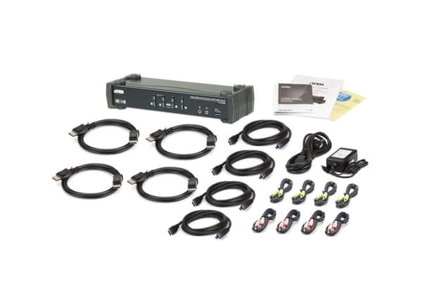 ATEN CS1924M KVMP Switch - KVM/Audio/USB switch - 4 x KVM/Audio/USB - 1 lokal användare - Desktop