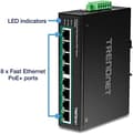 Pikkukuva 2 / 6: TRENDnet TI-PE80 - Teollisuus - Kytkin - 8 x 10/100 (PoE+) - DIN-kiskoon kiinnitettävä, seinäasennus - PoE+ (200 W) - Tasavirta