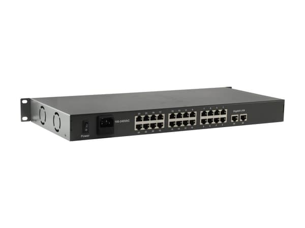 LevelOne FGP-2601W150 - Kytkin - 24 x 10/100 (PoE+) + 2 x 10/100/1000 - Pöytäkone, telineeseen asennettava - PoE+ (FGP-2601W150)