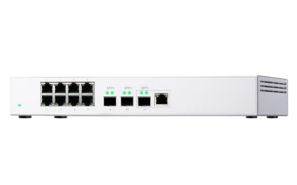 QNAP QSW-308-1C - Switch - Ohanterad - 2 x 10 Gigabit SFP+ + 1 x C 10G-bitars SFP+ + 8 x 10/100/1000 - Desktop
