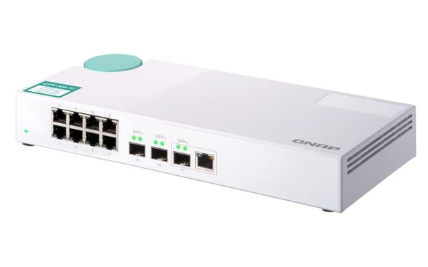 QNAP QSW-308-1C - Switch - Ohanterad - 2 x 10 Gigabit SFP+ + 1 x C 10G-bitars SFP+ + 8 x 10/100/1000 - Desktop