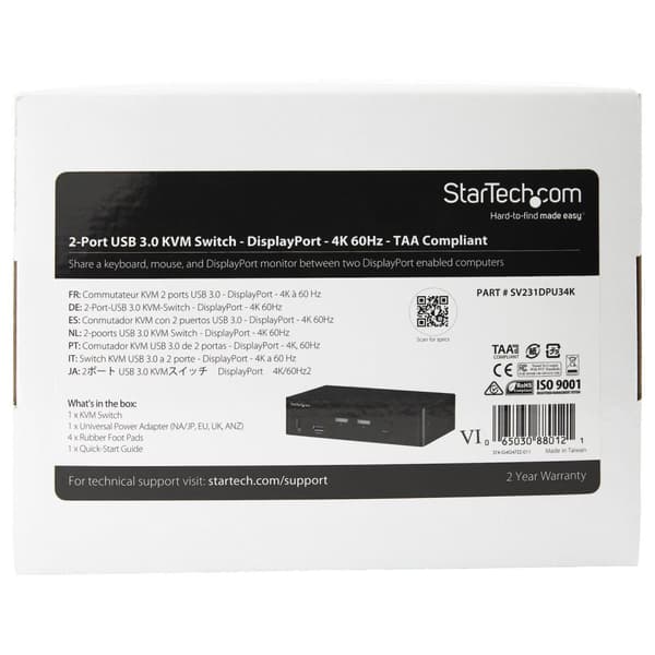 KVM-kytkin – 2 porttia – DP 4K60 – USB 3.0