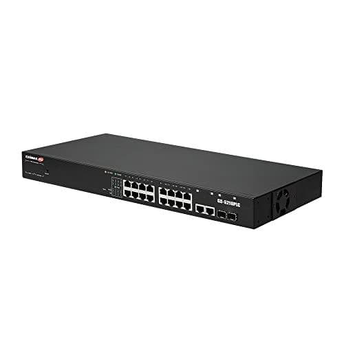 Edimax GS-5216PLC - Switch - Smart - 16 x 10/100/1000 + 2 x combo Gigabit SFP/RJ-45 (upplänk) - rackmonterbar - PoE+ (280 W) (GS-5216PLC)