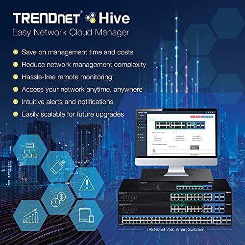 TRENDnet TPE 1620WS 16-portars Gigabit Web Smart PoE+ Switch - Switch - Managed - 16 x 10/100/1000 (PoE+) + 2 x Shared Gigabit SFP - Desktop, Rackmont