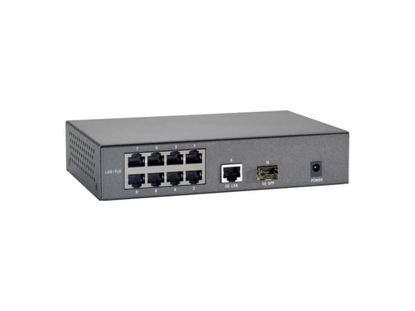 LevelOne FGP-1000 - Kytkin - 8 x 10/100 (PoE+) + 1 x 10/100/1000 + 1 x Fast Ethernet/Gigabit SFP - Pöytäkone, seinälle asennettava - PoE+ (520831)