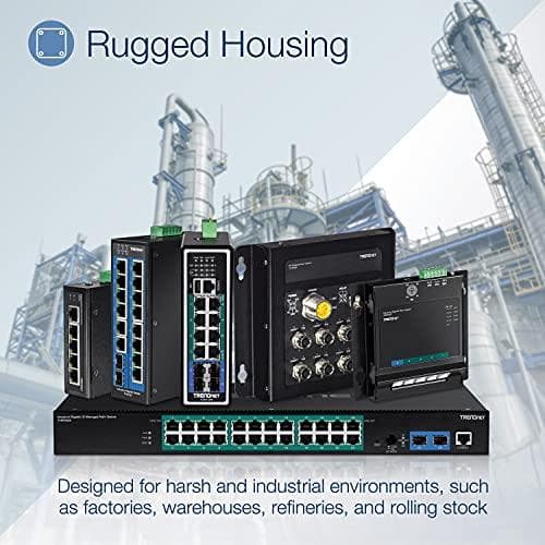 TRENDnet TI-PG62B - switch - ohanterad - 4 x 10/100/1000 (PoE+) + 2 x Gigabit SFP - DIN-skena monteringsbar, väggmonterbar - PoE+ (120W) - DC (TI-PG62