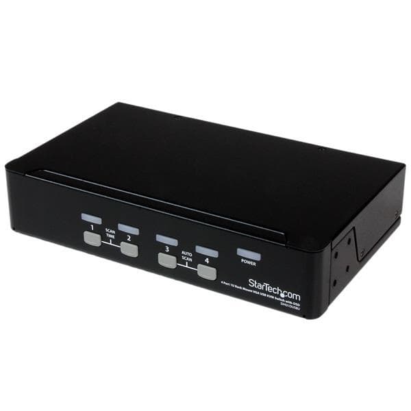 StarTech.com 4-porttinen VGA-/USB-KVM-kytkin - 4-porttinen VGA-KVM-kytkin OSD-näytöllä - KVM-kytkin - USB - 4 x KVM-porttia - 1 paikallinen käyttäjä - musta