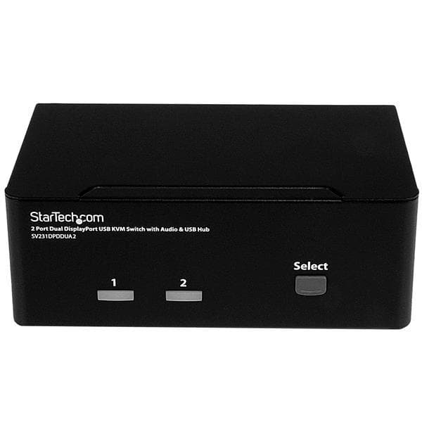 StarTech .com 2-portars DisplayPort Dual Monitor KVM-switch - DisplayPort KVM - 4K 60 Hz - KVM/Audio/USB-switch - 2 portar Denna dubbla DisplayPort KV