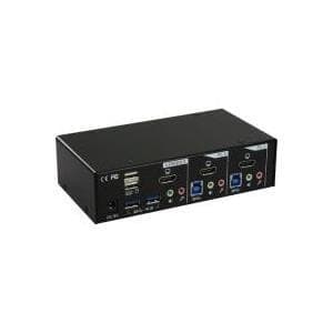 INLINE - KVM/Audio/USB switch - 2 x KVM/Audio/USB - 1 lokal bruger - Desktop Sort