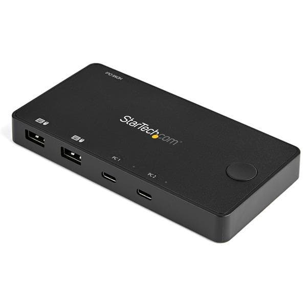 StarTech.com 2 Port USB C KVM-switch - 4K 60Hz HDMI - Kompakt UHD Desktop KVM-switch m/USB Type C-kabler - Busdrevet MacBook ThinkPad - KVM/Audio Swit Sort