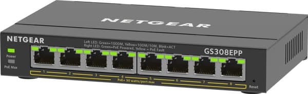 Netgear GS308EPP - Verkkokytkin - Smart Managed Plus - 8 porttia