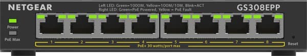 Netgear GS308EPP - Verkkokytkin - Smart Managed Plus - 8 porttia