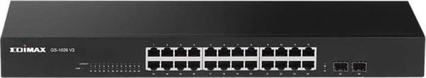 EDIMAX GS-1026 V3 netværksswitch 24 + 2 porte 10/100/1000 MBit/s