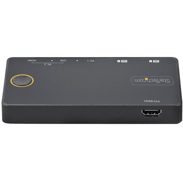 StarTech.com 2-portars hybrid KVM-switch HDMI + USB-A & USB-C - 4K 60Hz HDMI 2.0-skärm - Kompakt stationär och/eller bärbar dator HDMI KVM-switch - US
