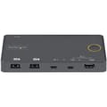 Miniatyrbild 2 av 7: StarTech.com 2-portars hybrid KVM-switch HDMI + USB-A & USB-C - 4K 60Hz HDMI 2.0-skärm - Kompakt stationär och/eller bärbar dator HDMI KVM-switch - US