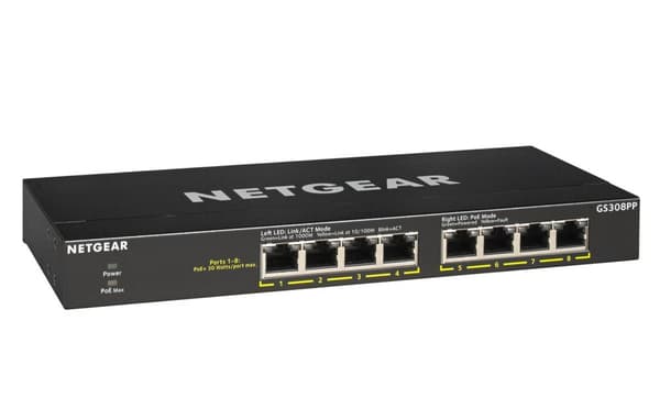 Netgear GS308PP - Nätverksswitch - Ohanterad
