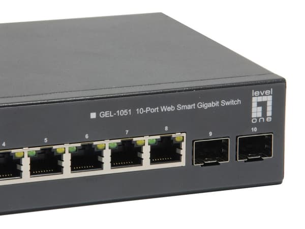 LevelOne GEP-1051 - Kytkin - Smart - 8 x 10/100/1000 (PoE+) + 2 x Gigabit SFP - Pöytäkone, telineeseen asennettava - PoE+ (70 W) (GEP-1051)