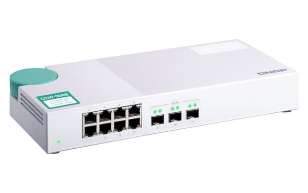 QNAP QSW-308S - switch - ohanterad - 3 x 10 Gigabit SFP+ + 8 x 10/100/1000 - stationär