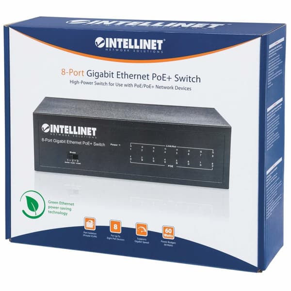 Intellinet 561204 netværksswitch Managed Gigabit Ethernet (10/100/1000) Power over Ethernet (PoE) Sort