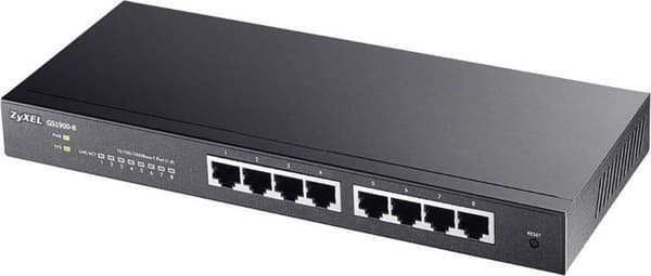 Zyxel GS1900-8 8-portars Gigabit Smart Managed Switch - fläktlös design