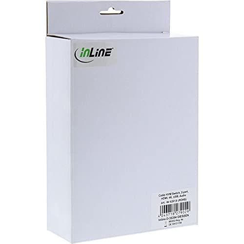 InLine 62613I KVM-kytkin, 2-suuntainen, HDMI, 4K, USB, äänellä, integroitu. kaapeli