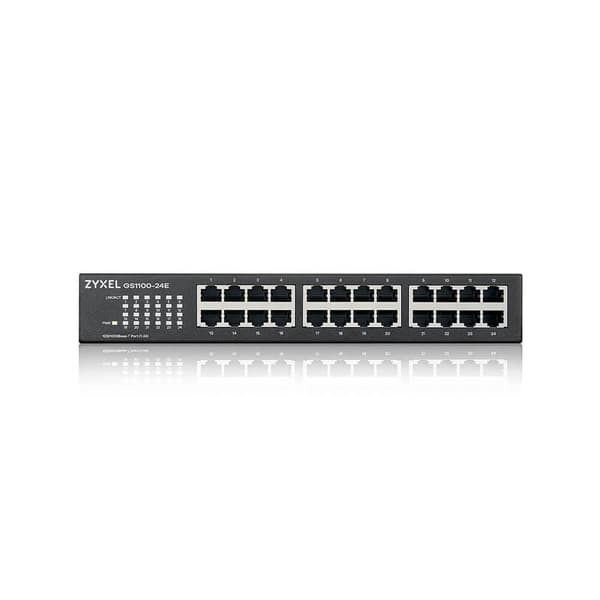 Zyxel GS-1100-24E - Switch - uadministreret - 24 x 10/100/1000 - rackmonterbar, vægmonterbar (GS1100-24E-EU0103F)