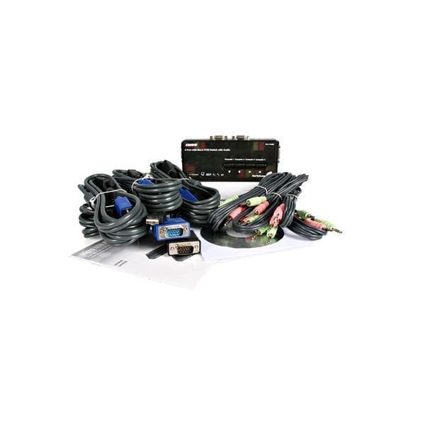 StarTech.com 4-portars VGA / USB KVM-switch - 4-portars VGA KVM-switch inkl. kablar och ljud - KVM/ljudswitch - USB - 4 x KVM/ljud - 1 lokal användare
