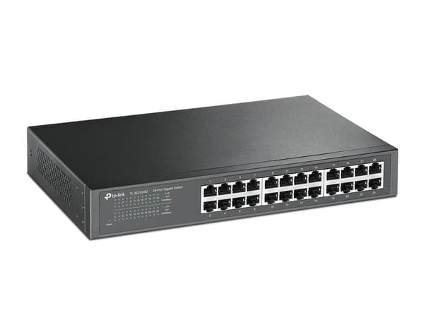 TP-LINK TL-SG1024D - Kytkin - 24 x 10/100/1000 - Pöytäkone, telineeseen kiinnitettävä