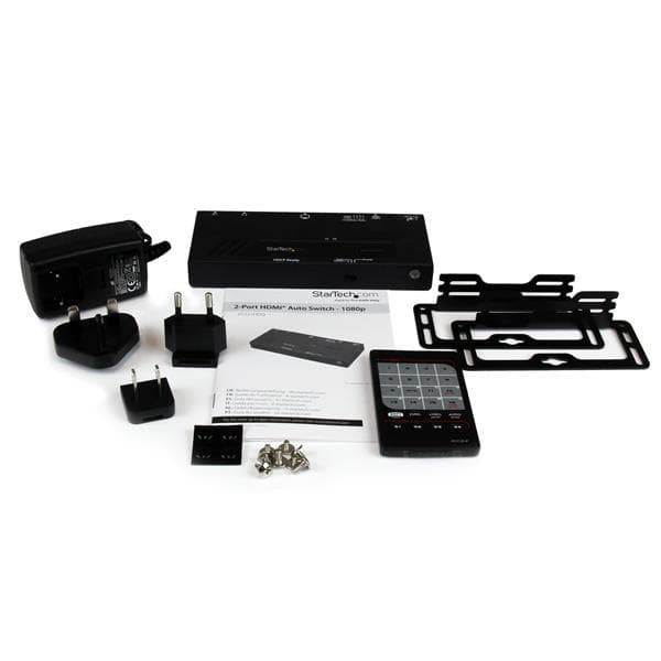 StarTech.com 2-ports HDMI-switch w - Automatisk och prioriterad växling - 1080p - Video-/ljudswitch - Desktop (VS221HDQ)