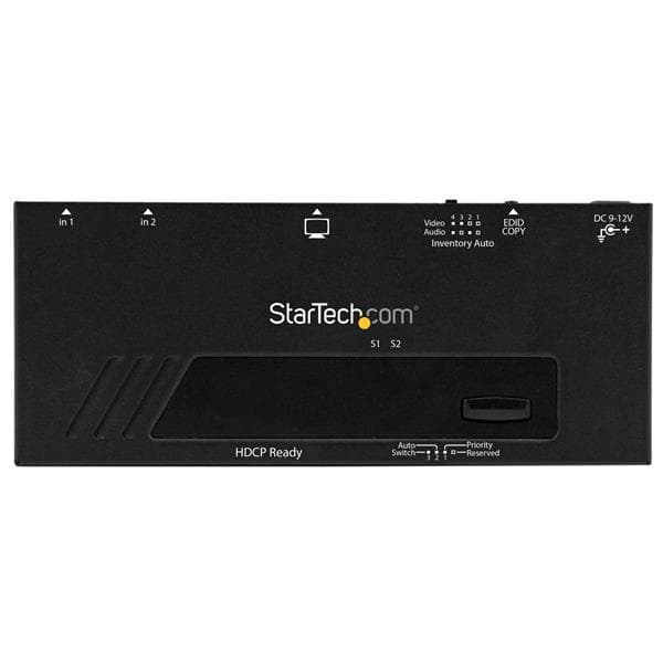 StarTech.com 2-ports HDMI-switch w - Automatisk och prioriterad växling - 1080p - Video-/ljudswitch - Desktop (VS221HDQ)