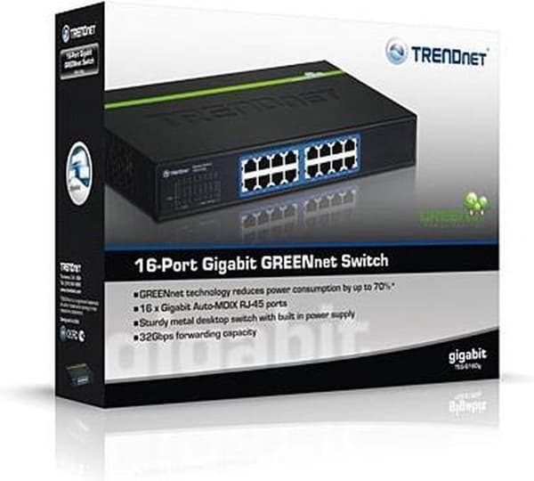 Trendnet TEG-S16DG netværksswitch Unmanaged Sort