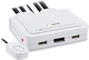 InLine 63615I - KVM/Audio/USB-kytkin - 2 x KVM/Audio/USB - 1 paikallinen käyttäjä - Pöytäkone (63615I) Valkoinen