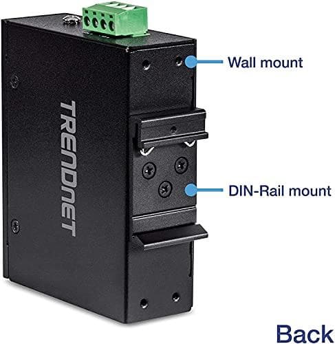 TRENDnet TI-E50 - switch - uadministreret - 5 x 10/100 - DIN-skinne monteres, vægmonteres - DC