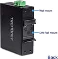 Miniatyrbillede 5 af 6: TRENDnet TI-E50 - switch - uadministreret - 5 x 10/100 - DIN-skinne monteres, vægmonteres - DC
